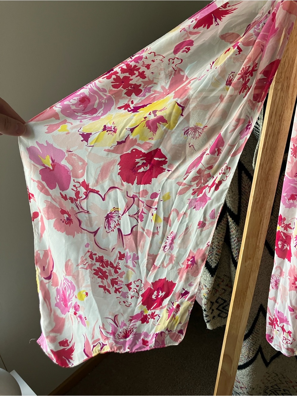 Floral Pink and Yellow Lightweight Scarf